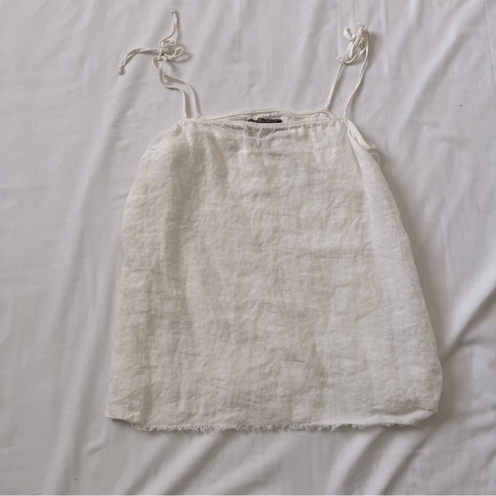 Reformation Linen Tie Strap Cami Top 6